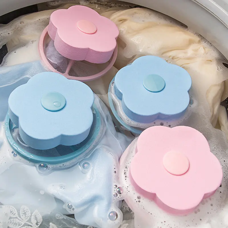 Washing machine filter net bag for removing hair, lint net cleaner, laundry bag with hair filter, absorbs hair and debris during washing.