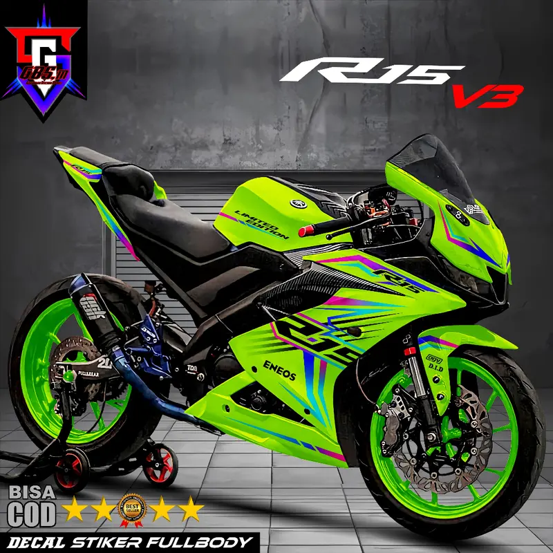 Decal R15 V3 Stiker Decal Motor R15 V3 Sticker Yamaha R15 V3 Fullbody 7