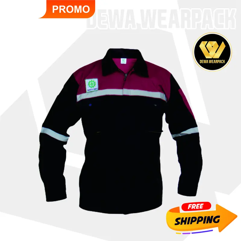 Baju Wearpack Safety Pria Kemeja Atasan Baju Kerja Mekanik Bordir Panjang 0
