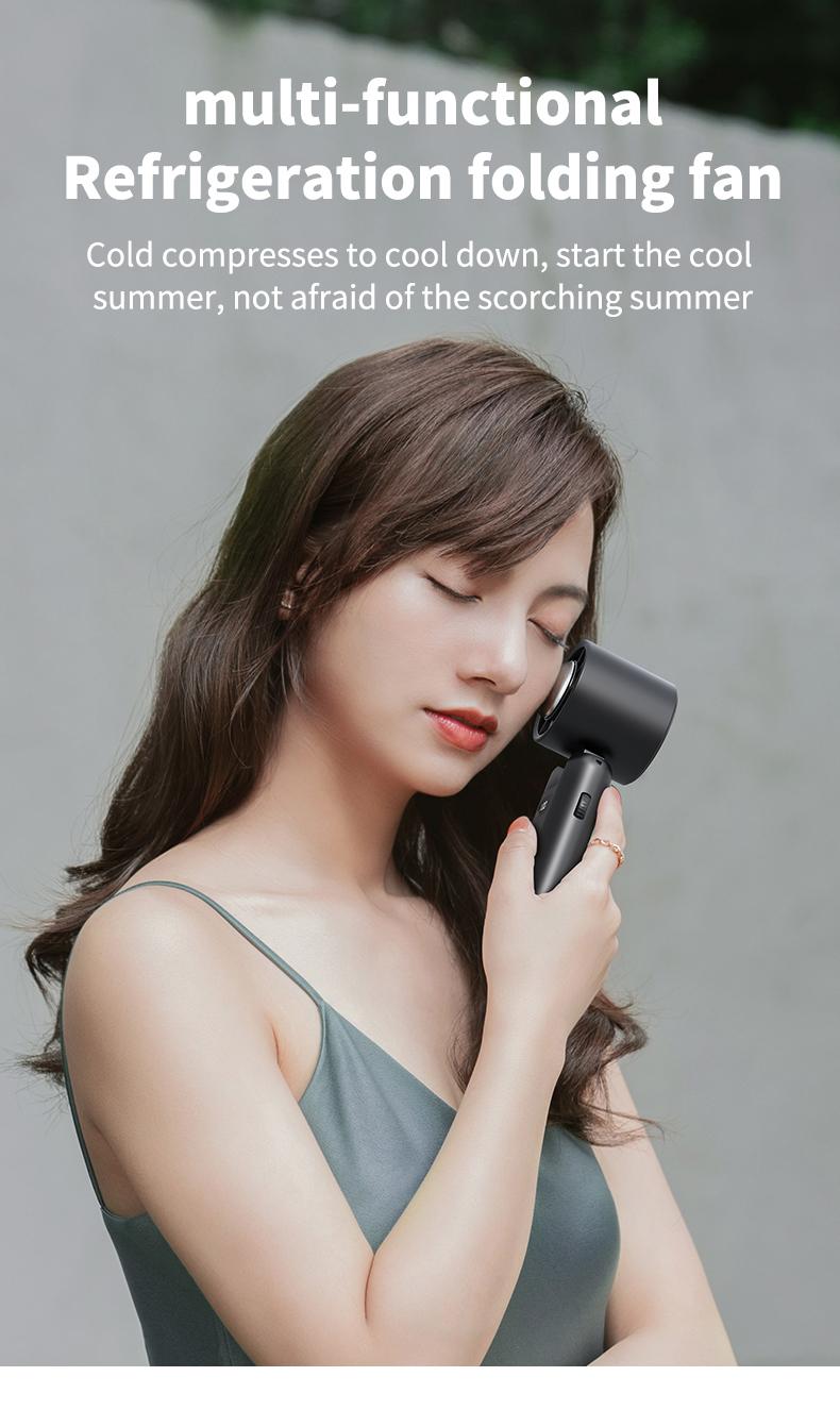 Product Introduction of Handheld small fan High speed powerful semiconductor cold air leafless spray refrigeration Small air conditioner Small mini turbine Portable portable charging Silent electric fan cooling magic weapon fan  portable 0