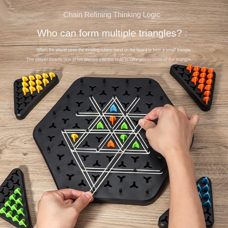Product Introduction of Chain Triangle Chess Splendor Duel Board Game Strategy Game for Kids and Adults Fun Family Game Logic Chess Track Tables Game 4