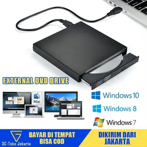 (Dikirim Dari Jakarta) CD ROM Drive External DVD Drive Slim Portable Optical Drive Writer Burner Rewriter Untuk PC /Laptop Komputer Laptop