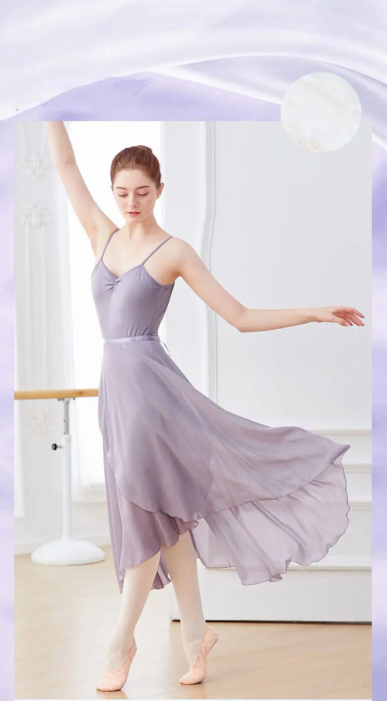 Product Introduction of Ballet Skirts Women Long Chiffon Dance Skirt Fairy Chiffon Long Ballet Tutu Dress Dance Costumes Tie Up Dress 3