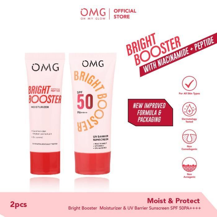 OMG Oh My Glow - Bright Booster Glow Kit Paket Perawatan Wajah untuk Kulit Tampak Glowing, Mencerahkan, Tampak Sehat, Menjaga Skin Barrier, Mengandung Niacinamide , Peptide, Vitamin C - Sabun Pembersih Wajah, Moisturizer, Sunscreen 7