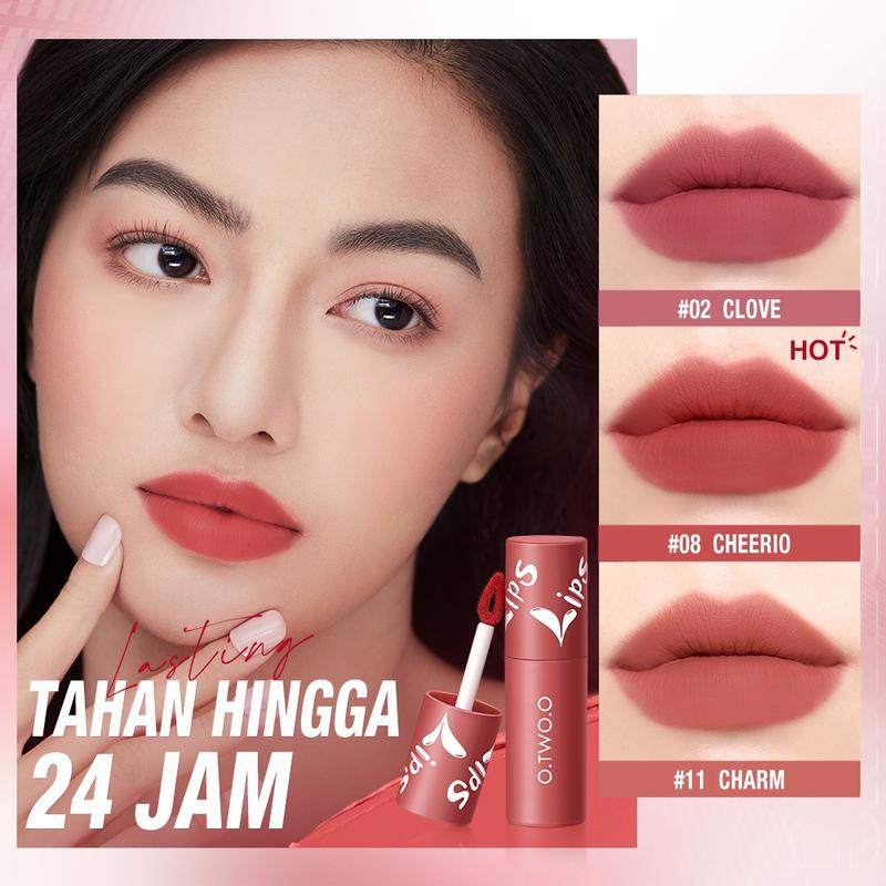 O.TWO.O Velvet Matte Liptint Lip & Cheek Mud Lip Gloss Lipstick Bibir Lipstik 1