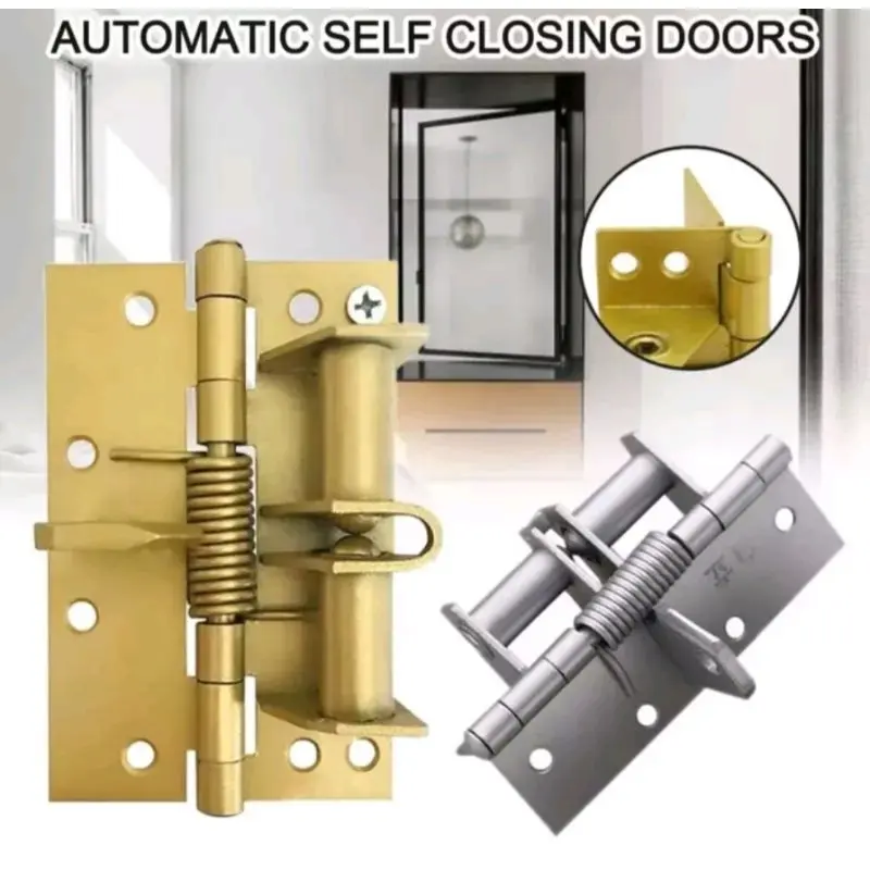 Bản lể cửa lò xo tự đóng chất lượng cao tặng kèm vít- Bản lề cửa gỗ tự đóng- Bản lề cửa nhôm tự đóng