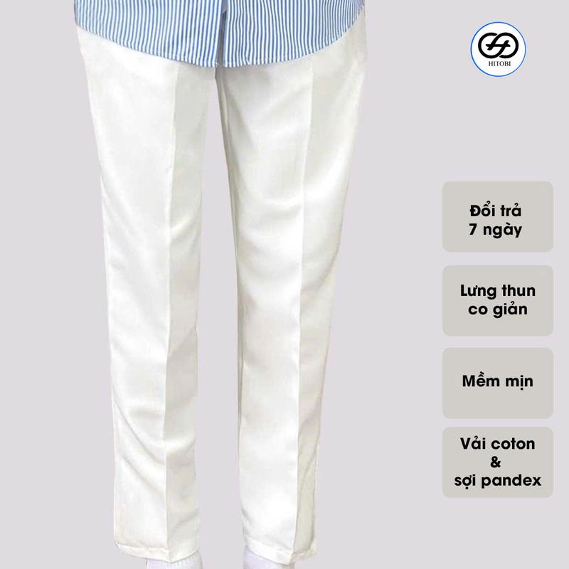 Quần kaki boly nam nữ Hitobi lưng chun form baggy phong cách hàn quốc - Menswear Cotton Pants quần  tây