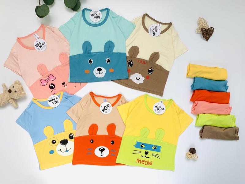 MK84 Bộ cộc tay phối tai thun lạnh cho bé 5-15kg