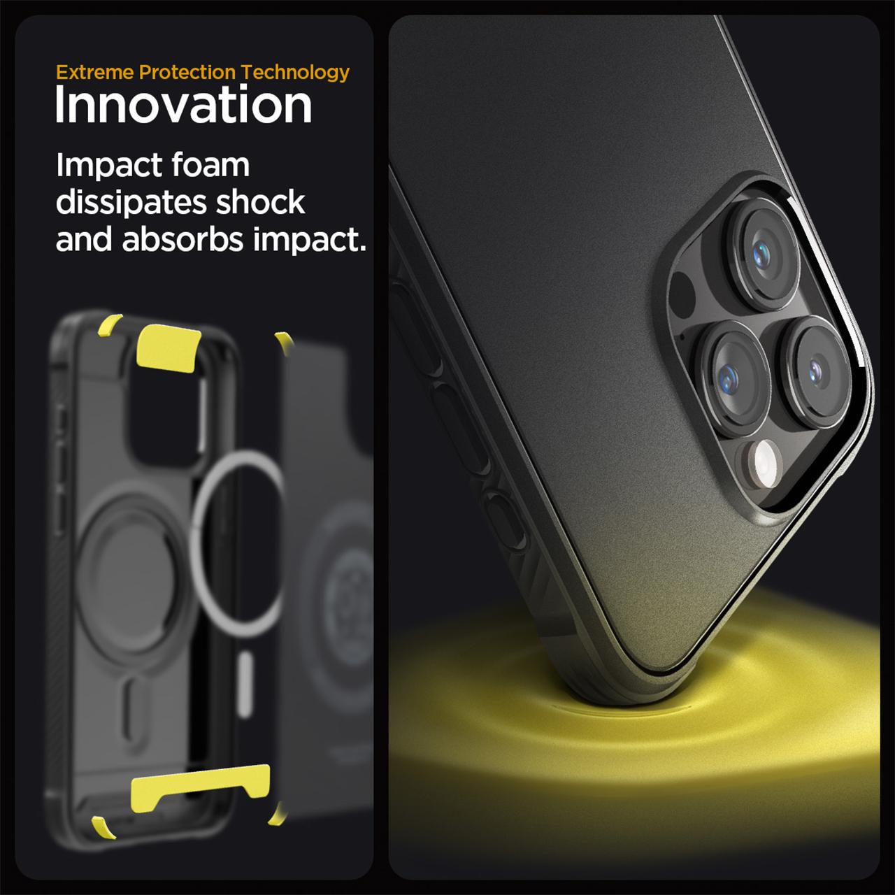 Case For iPhone 15 Pro Max Plus Spigen Rugged Armor MagSafe Carbon Casing