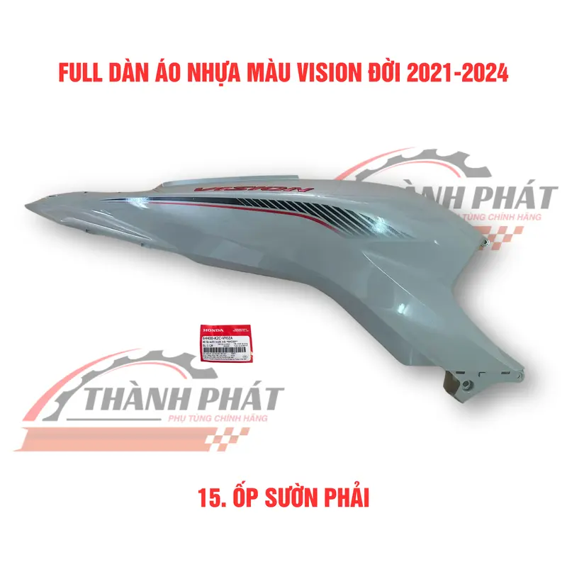 Dàn áo Vision Xám xi măng 2023 (bán lẻ từng món) zin hãng 8
