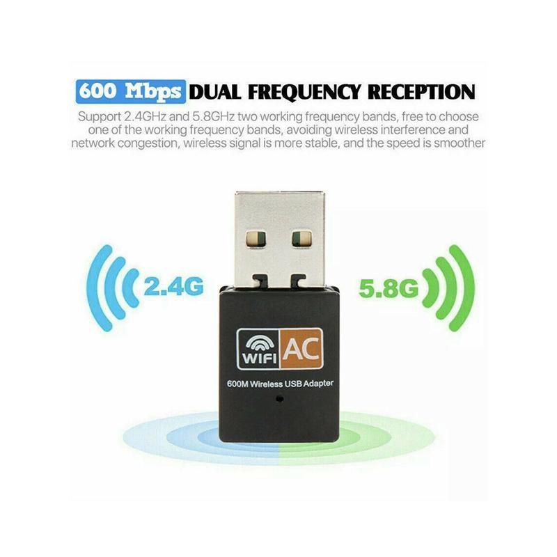 Product Introduction of 600 Mbps 2.4-5Ghz USB Dual Band Wireless Adapter WiFi Dongle 802.11 AC Laptop PC 11