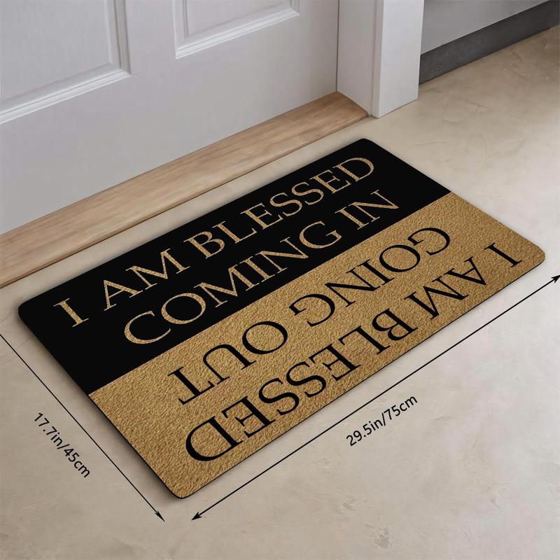 Letter Pattern Welcome Door Mat, Funny Non-slip Floor Mat, Household Decorative Mat for Home Living Room Bedroom Kitchen 3