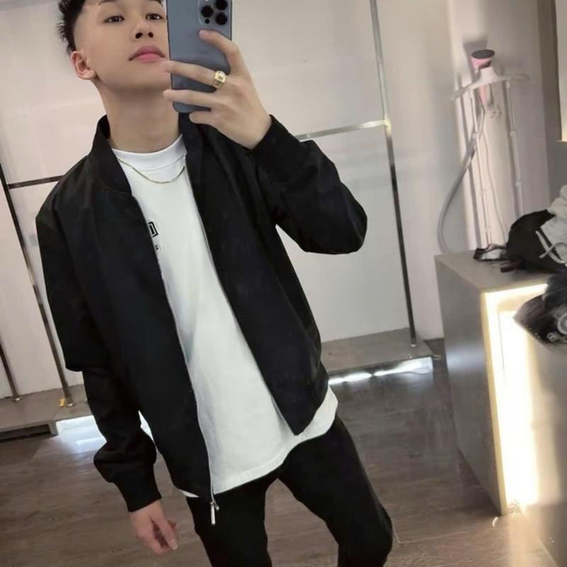 Áo khoác Gió nam nữ D S Q Đen Trơn Bo Gân Áo Bomber gio 2 lớp hàng đẹp mầu đen cá tính  Chất liệu gió Menswear  casual Jackets & Coats