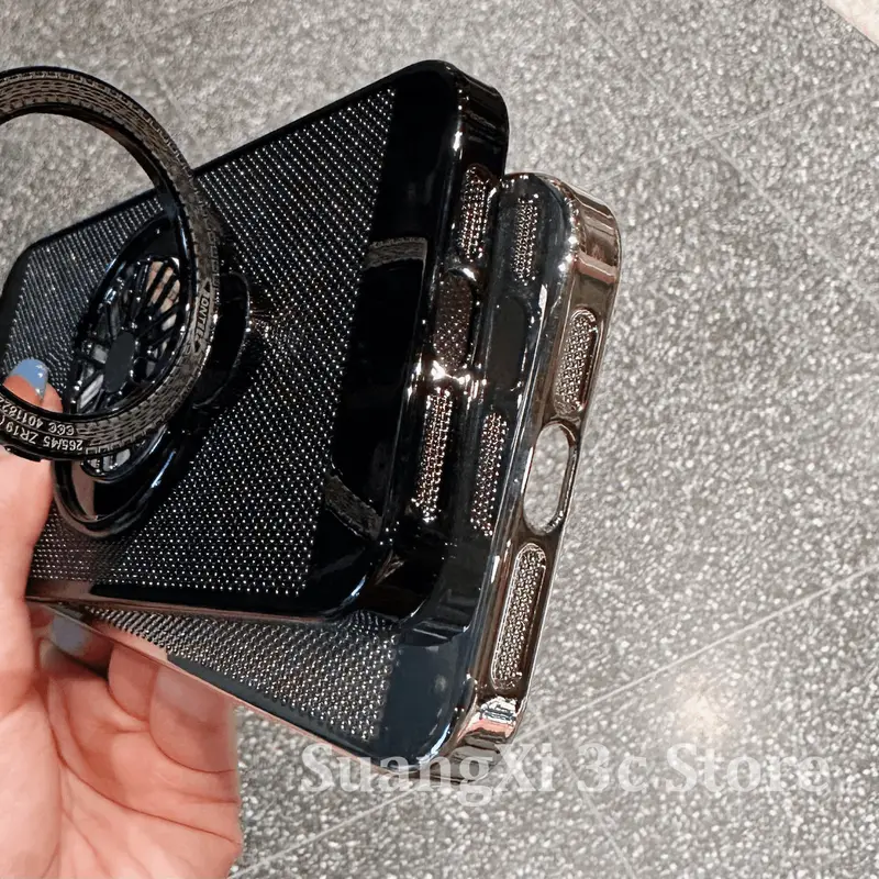Ốp Cứng PC, Giá Đỡ Nam Châm Xoay Xoắn Ốc Thủ Công, Có Lỗ Thông Hơi Làm Mát, Tương Thích Với iPhone 11, 12, 13, 14, 15, 16, Pro Max, 14 / 15 / 16PLUS, Bảo Vệ Camera, Bao Gồm Tất Cả, Ốp Lưng Chống Sốc 8