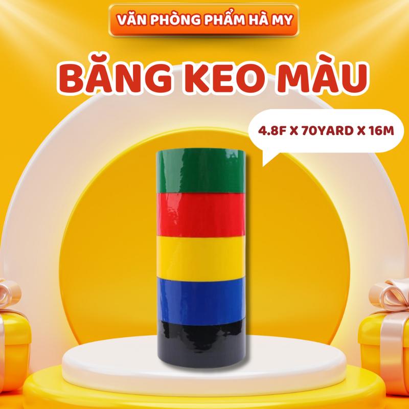 Băng keo simili 2.4cm 3.5cm và 4.8cm băng keo dán gáy tập dán lề đầy đủ các màu