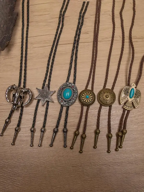 Random Style Boho Style Bolo Tie Necklace, Western Style Long Necklace for Men, Fashion Jewelry for Party, Daily Decor, Trendy All-match & Exquisite Jewelry for Birthday Gift 4