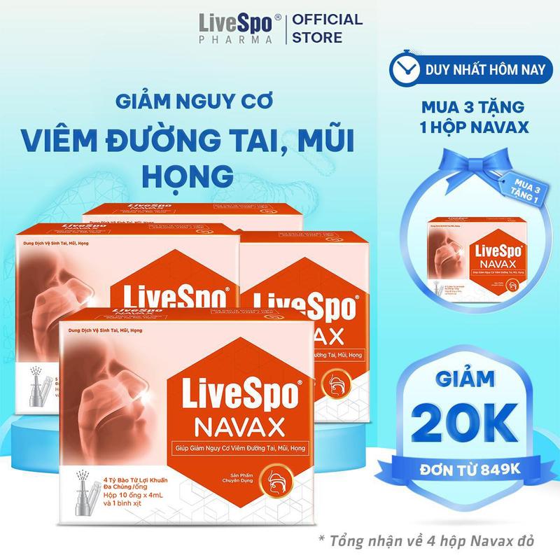 [Mua 3 tặng 1 ] LiveSpo Navax chuyên dụng dạng xịt mũi: probiotics thế hệ mới cho người viêm đường hô hấp