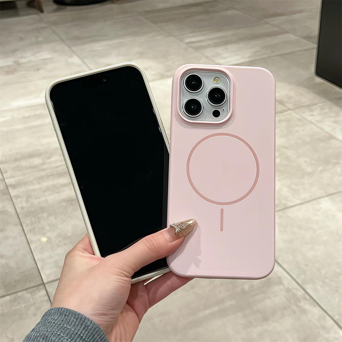 New Color Liquid Silicone Magnetic Phone Case For iPhone 16 Plus 15 14 13 11 12 16 Pro Max Anti Fingerprint Wireless Charging Soft Cover Shockproof