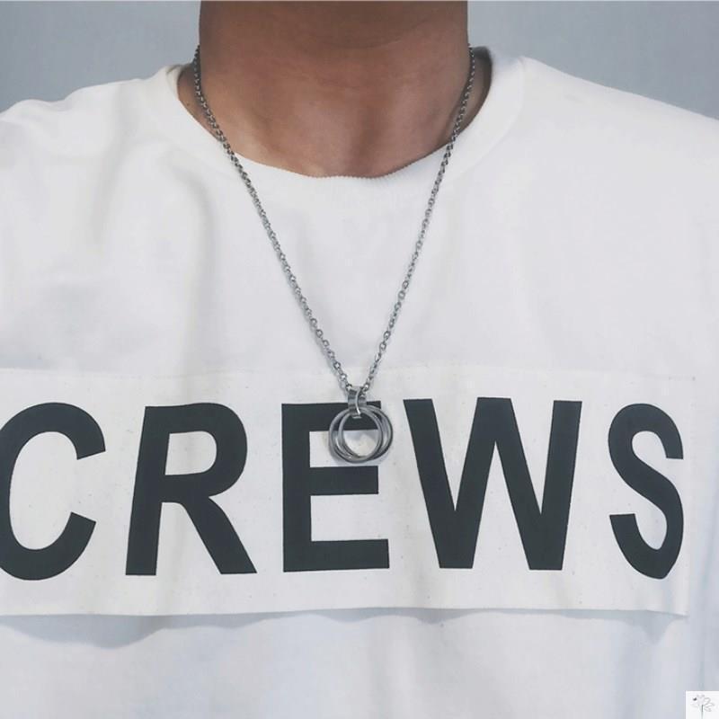 Product Introduction of Minority Fashion Ring Necklace Men's Ins Necklace Extended Sweater Chain Necklace Sweater Chain Long 16