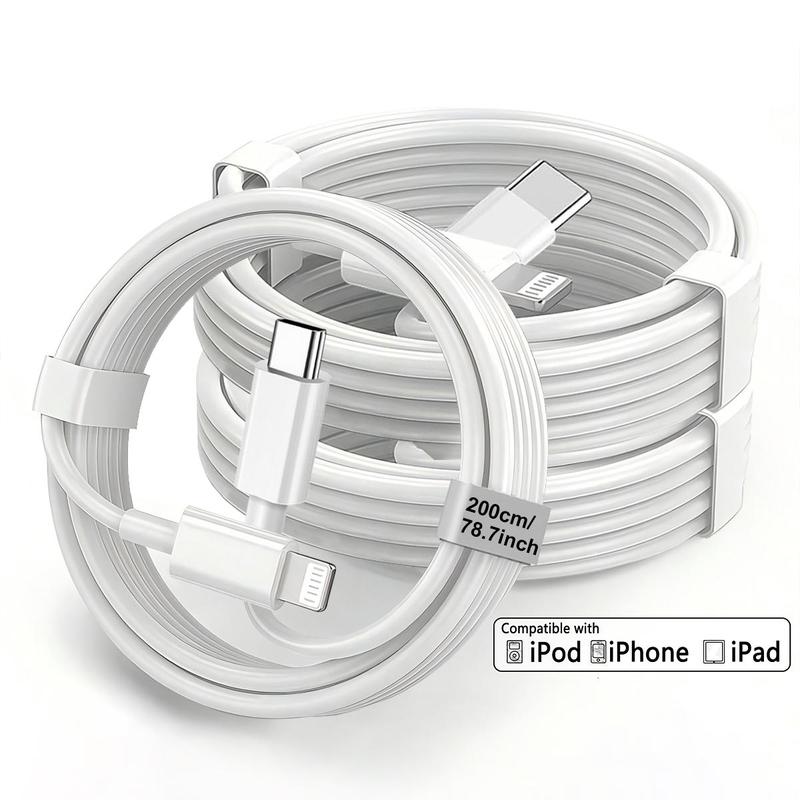 20W 6.6FT Type-C Fast Charging Cable for iPhone iPad Mini, Car Fast Charger, Phone Accessories, Mini Travel Products, Gifts For Boyfriend, Quick Charger, USB Cable, USB Charger Connector, Charger Set 0