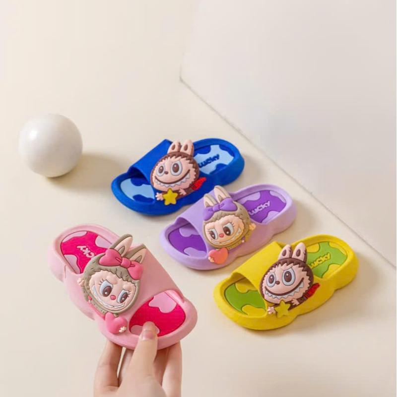 Dép lê Họa tiết Labubu cho bé trai và Bé gái phom nhỏ 2025
