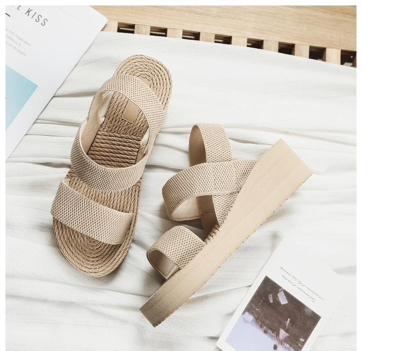 Product Introduction of New Arrival lady wedge sandals heels Beach sandal 5