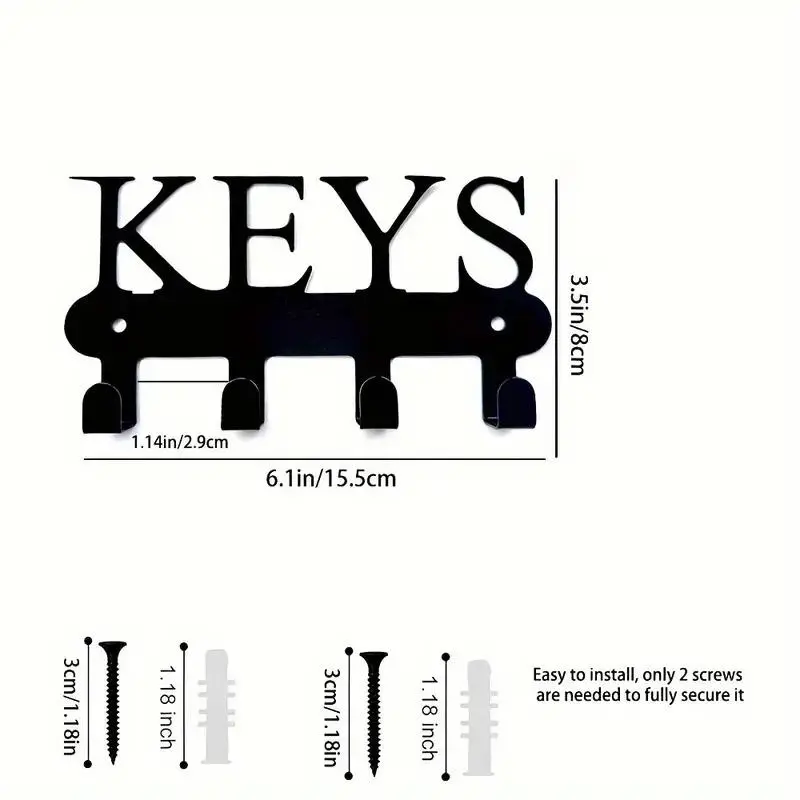 Wall Mounted Key Hanger, 1 Count Decorative Key Hook, Space Saving Home Organizer for Kitchen, Entryway, Bedroom, Bathroom, Office, Wall Decor 1