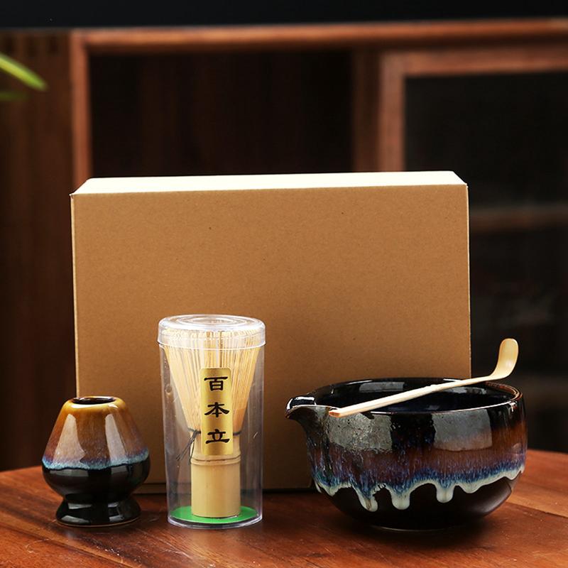 Product Introduction of toinof 6pcs Traditional Bamboo Ceramic Japanese Matcha Tea Set Reusable Food Grade Match Bowl Safe Matcha Whisk Set Stirring 22