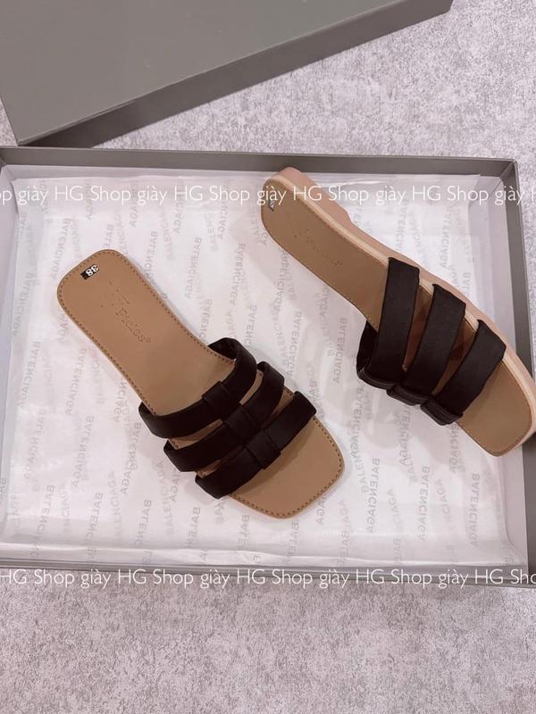 Giày dép HG picies dép 3 dây ngang nền da sáng đế cao su nhiệt dẻo 3