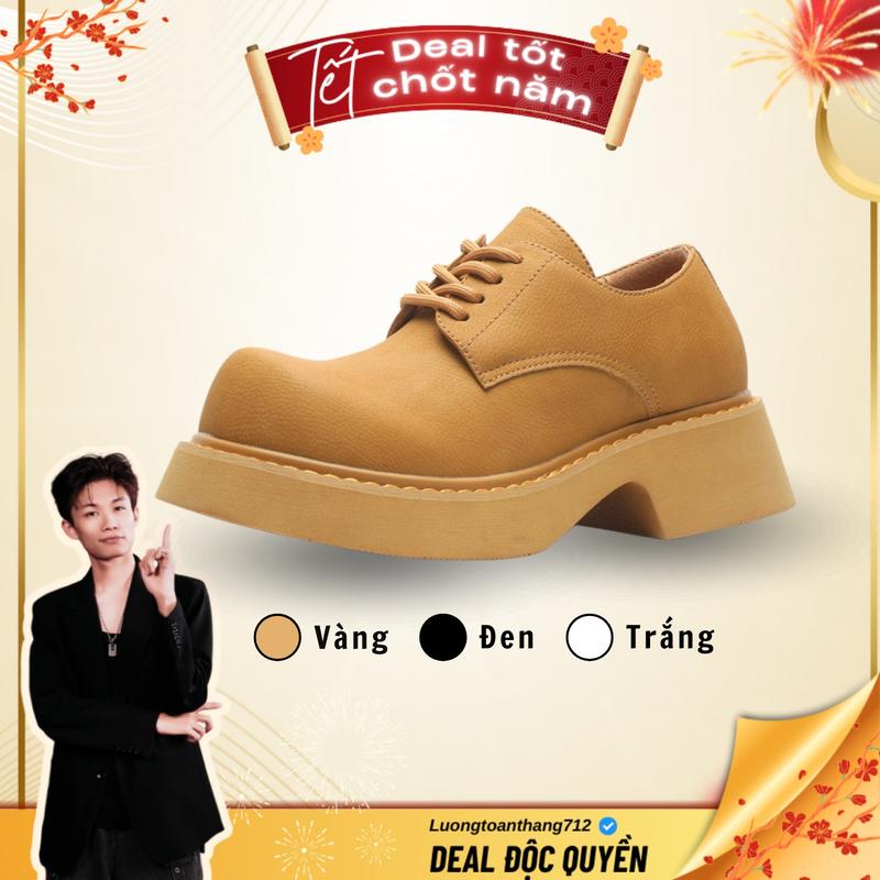 Ver1 Giày Chunky Derby Mario Đế 6cm Da Lộn NuBuck Unisex