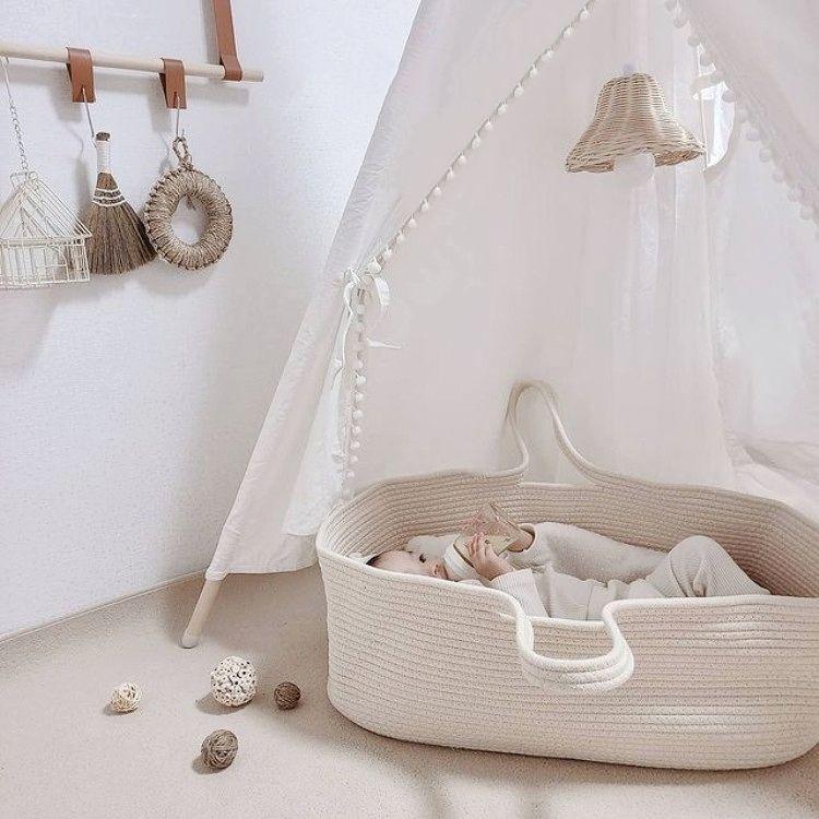 Giỏ Em Bé Cầm Tay, Giỏ Xe Địu, Giỏ Ngủ Đi Chơi Giỏ Đựng Đồ Cũi, Hàng Mới Về INS 8