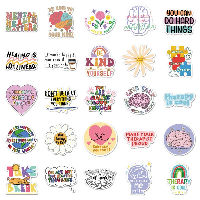 Product Introduction of [KW] 50 PCS Mental Health Stickers – Positive Affirmations, Self-Love & Mindfulness Stickers for Journal, Laptops & More 18