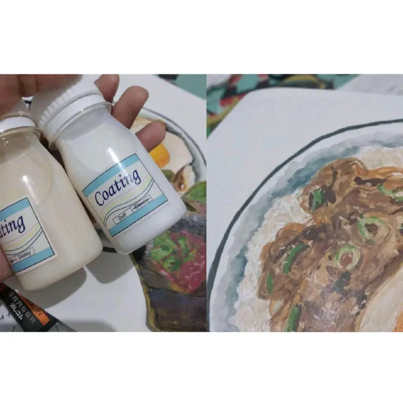 Coating (80ml) Cairan Pelapis Cat Varnish Finisher serbaguna untuk Cat Akrilik Kanvas Sepatu Tas Baju Kain Kulit Vinyl Clay Kaca Kayu Keramik Plastik Tanah liat Gerabah Pot Mendong Rotan Batu by Ganzel 8