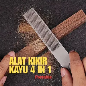 Alat Kikir Kayu 4 in 1 DIY Wood Portable Carving Halus Kasar Datar Baja Metal Steel