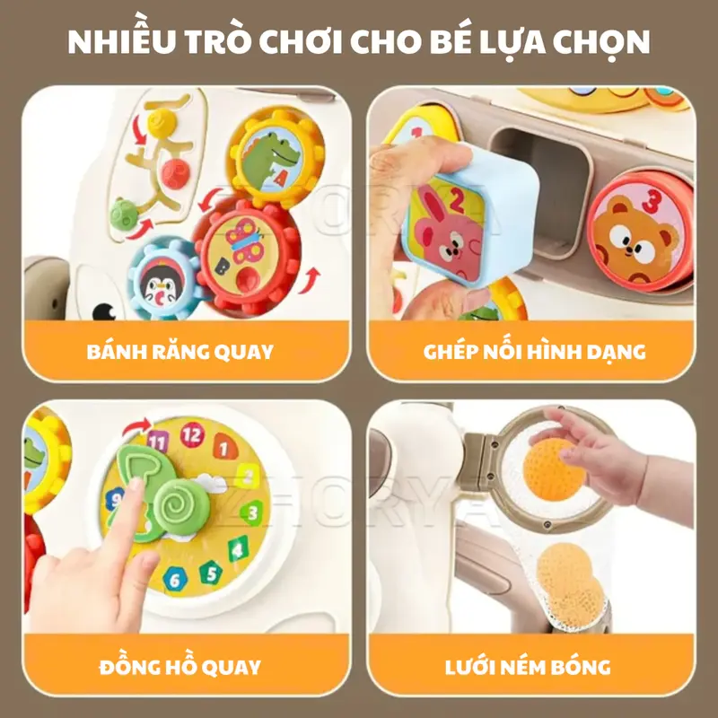 Xe Đẩy Tập Đi Đa Năng 3 trong 1 Cho bé, Có nhạc và trò chơi,gấp gọn, chống lật,khóa bánh 1