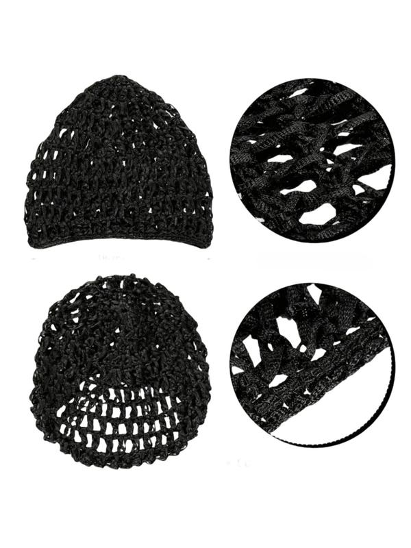Solid Color Hollow Out Design Hats, Casual Elastic Hair Cap for Women, Fashionable Hair Accessories for Daily Wear 8