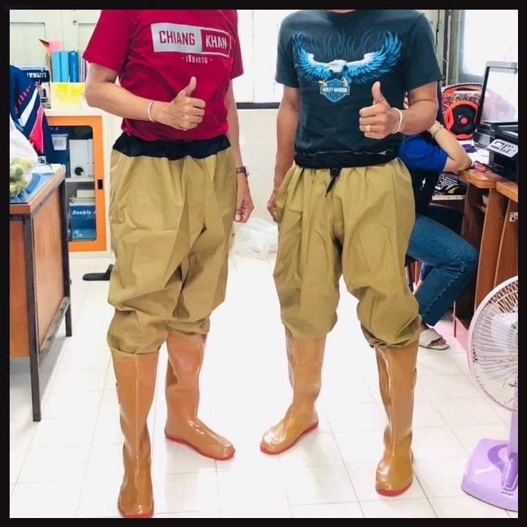 Product Introduction of Sakhee รองเท้าบูทกันน้ำ กางเกงกันน้ำ ชุดเอี้ยมกันน้ำ ยางสังเคราะห์ / PVC ไซส์ 38-47 กันเชื้อโรค น้ำท่วม  COD 0