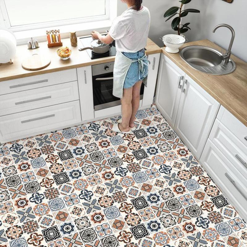 Cuộn 10 Mét Decal Giấy Dán Sàn Dán Nền Nhà Nhiều Mẫu Sang Trọng Khổ 60cm, Keo Sẵn Trang trí Phòng Decor Nhà cửa