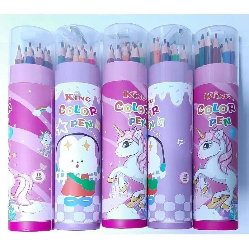 ￼Chì màu dạng ống đủ loại 12 - 18 màu tặng kèm gọt chì 1
