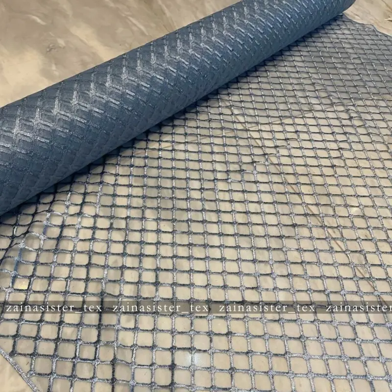 Kain Brukat Tille Kotak | Tille Jaring | Tille Mesh Kotak Square Korea 1/2 meter 4