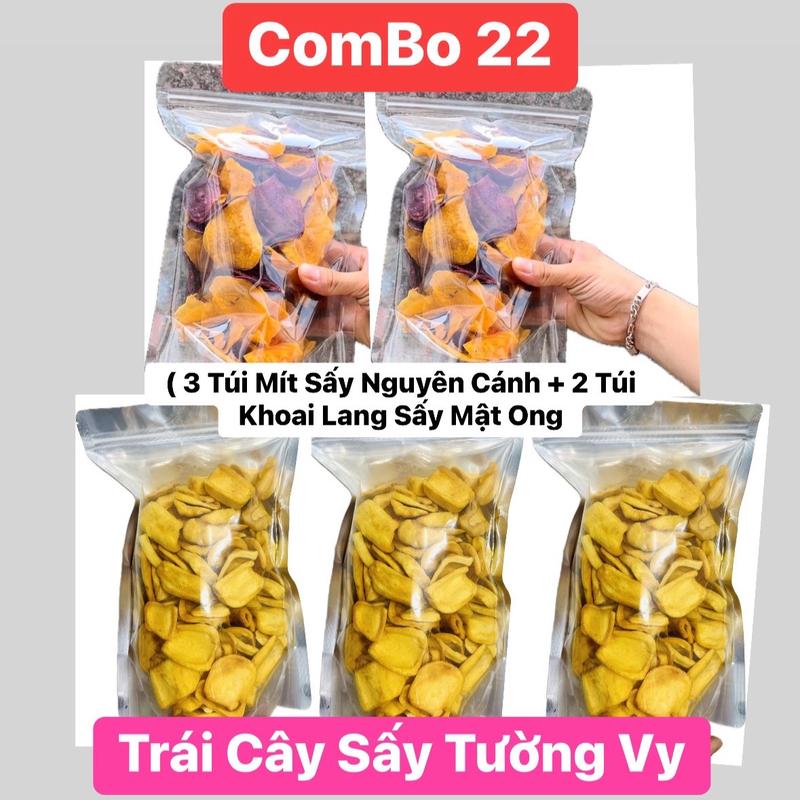 ComBo 22: 3 Túi Mít Sấy Nguyên + 2 Túi Khoai Lang Sấy Mật Ong