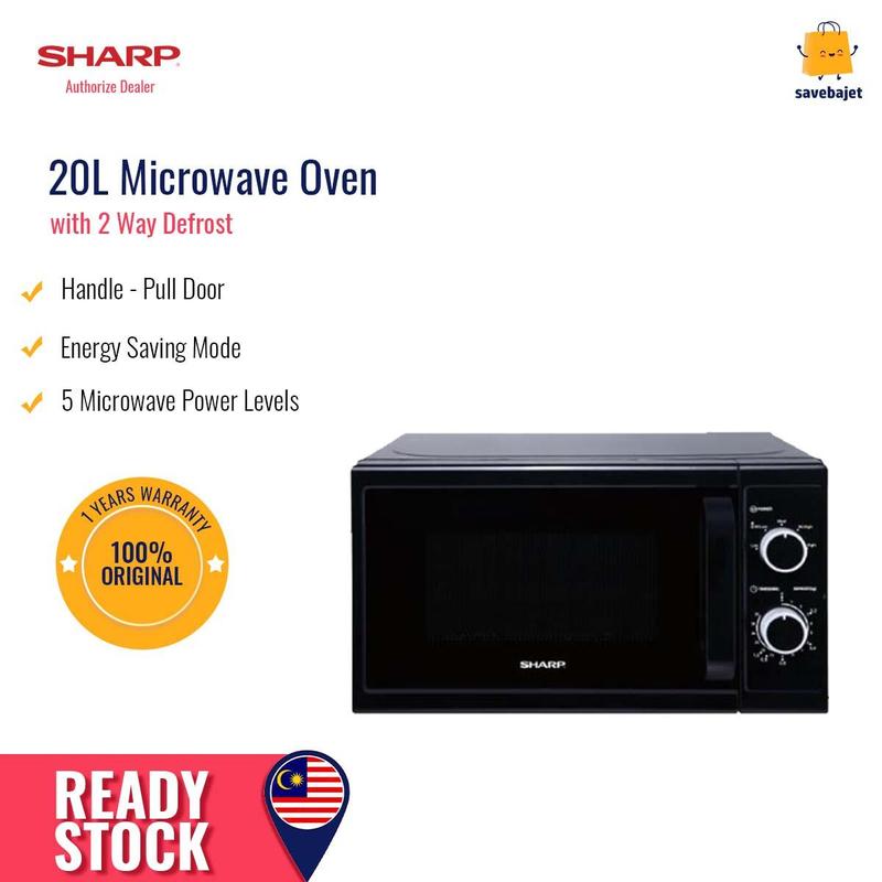 (ST) Sharp Ketuhar Microwave Asas Basic Microwave Oven (20L) R211MBK ...