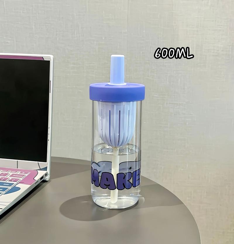 Product Introduction of New Tea Water Separation Glass Water Cup, Good-looking Scented Tea Cup, Lid Straw Large Capacity Portable Water Cup Bottle Drinkware Tumbler Mug 3