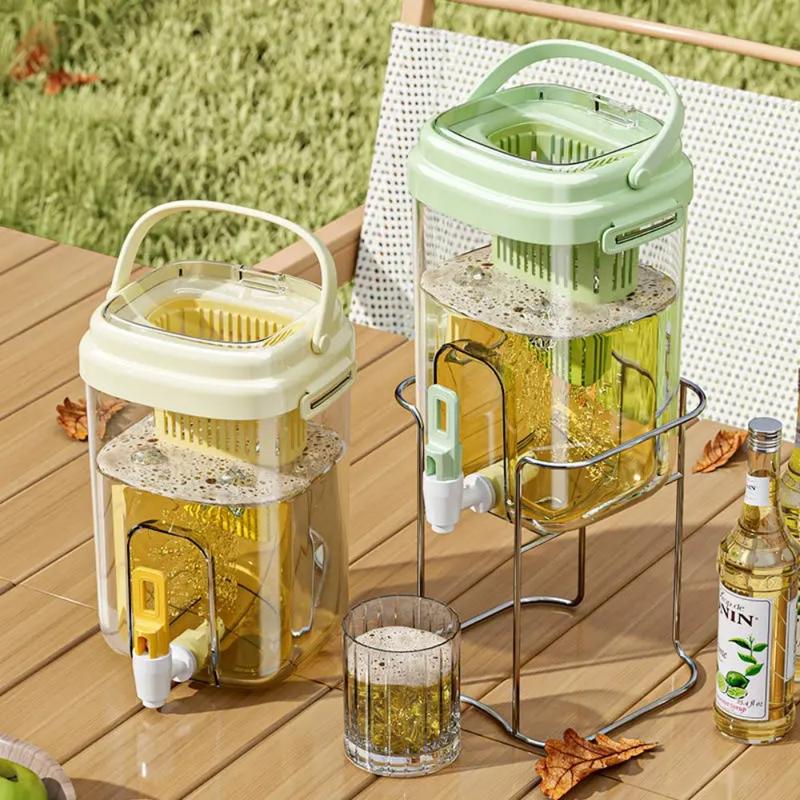 Product Introduction of Ice bucket cold water jug with faucet Home camping party Lemon hose filter faucet drink jug 5
