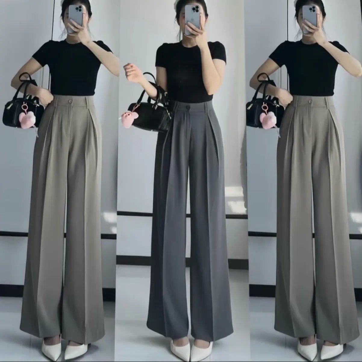 QUẦN ỐNG SUÔNG LY V ĐỈA KÉP CHẤT TRƯỢT NHẬT CAO CẤP DỄ PHỐI ĐỒ Women Pants