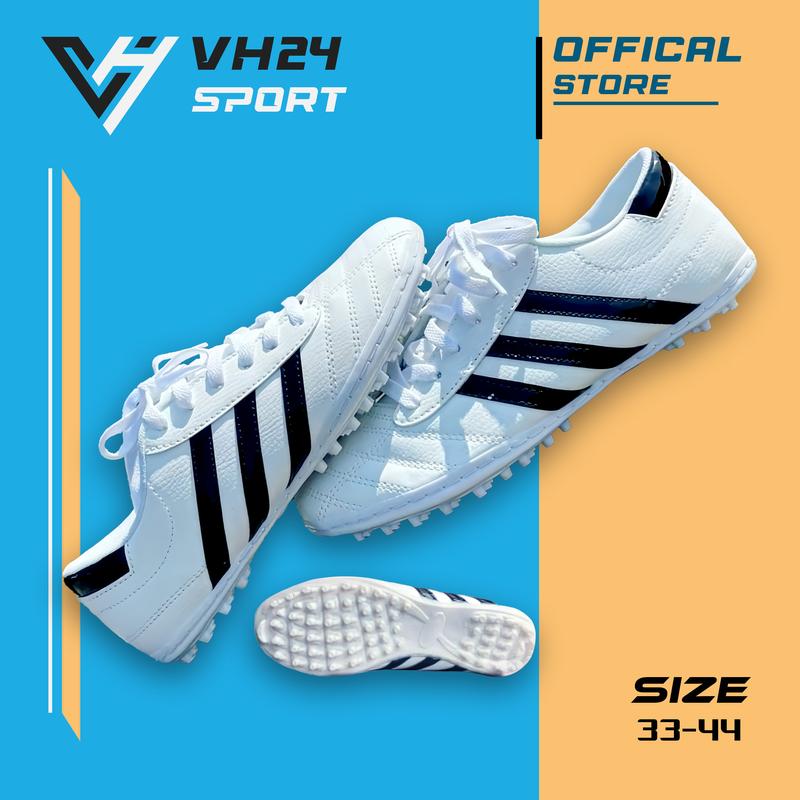 Giày wika 3 sọc ( fom bé cần tăng 1 size)tặng tất hoặc bình xịt khử giày Sport Giày Đá Bóng Đá Banh giay3soc 3soc Sneaker Tập Thể Dục da nhăn