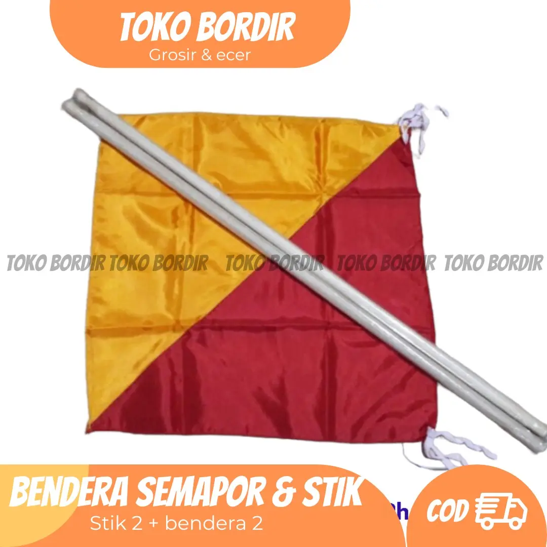 Bendera Semapor dan stik / 2 set / 2 stik + 2 bendera