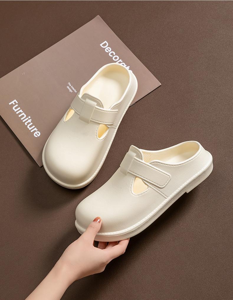 Product Introduction of From Thailand  Big Head Sandals Flat Floor Non-slip Wide Foot Wearable Basic Color Suede Wear And No Hurt 6