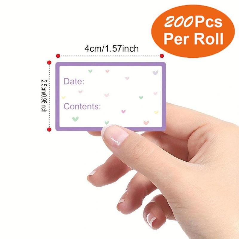 Food Safety Date Sticker, 200pcs/roll Freezer Storage Food Date Label Sticker, Colorful Blank Marker Sealing Sticker for Book, Refrigerator Reminder Food Storage Labels 7