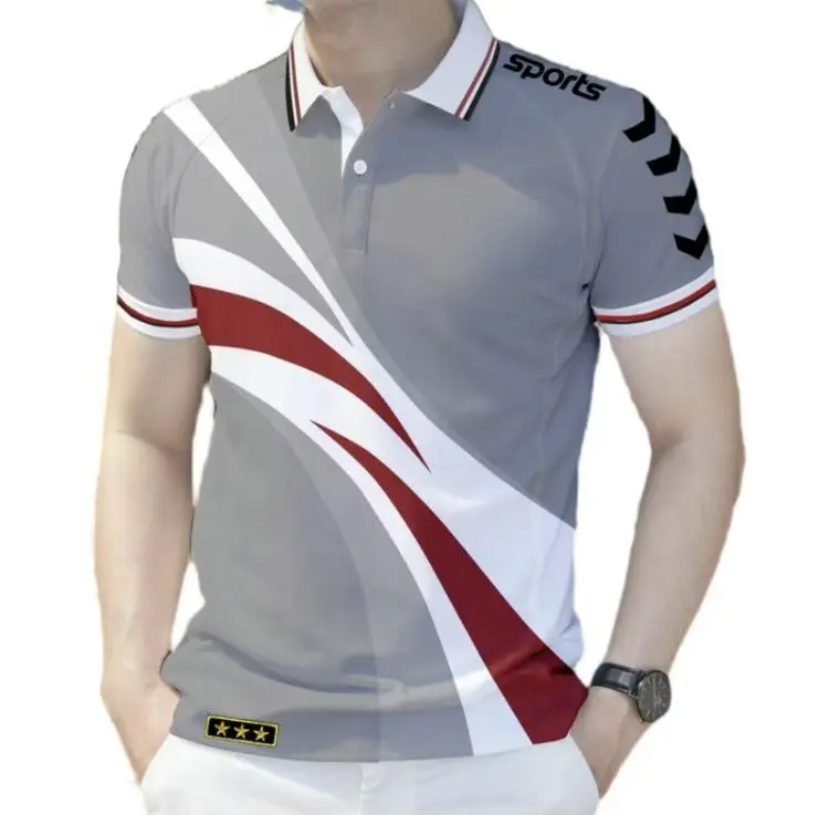Polo Shirts For Men And Kids Simple Striped Printed Short Sleeve Outdoor Casual Sports Tops Fashion Kids Jersey